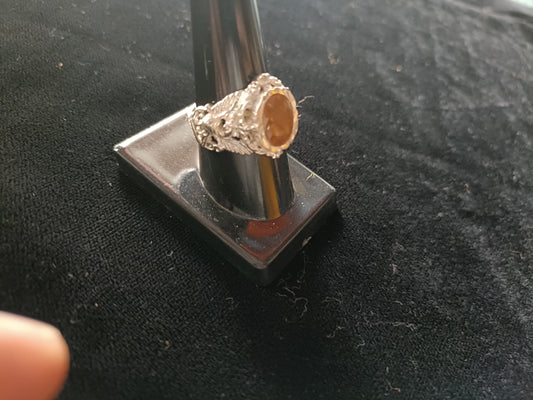 Silver yellow sapphire ring 10 carat
