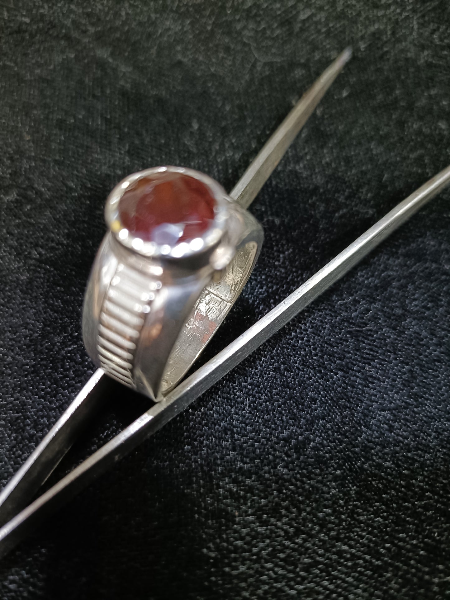 Silver gomedha ring